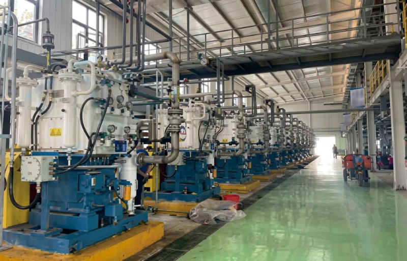 dissolved acetylene production plant overview showing acetylene generator purifier compressor and cylinder filling station