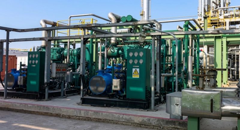LW series CO2 compressor installed at industrial user site showing large-volume low-pressure recovery application