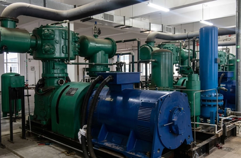 LW series gas compressor at industrial user site two-column horizontal configuration in gas pipeline or process gas duty Russia