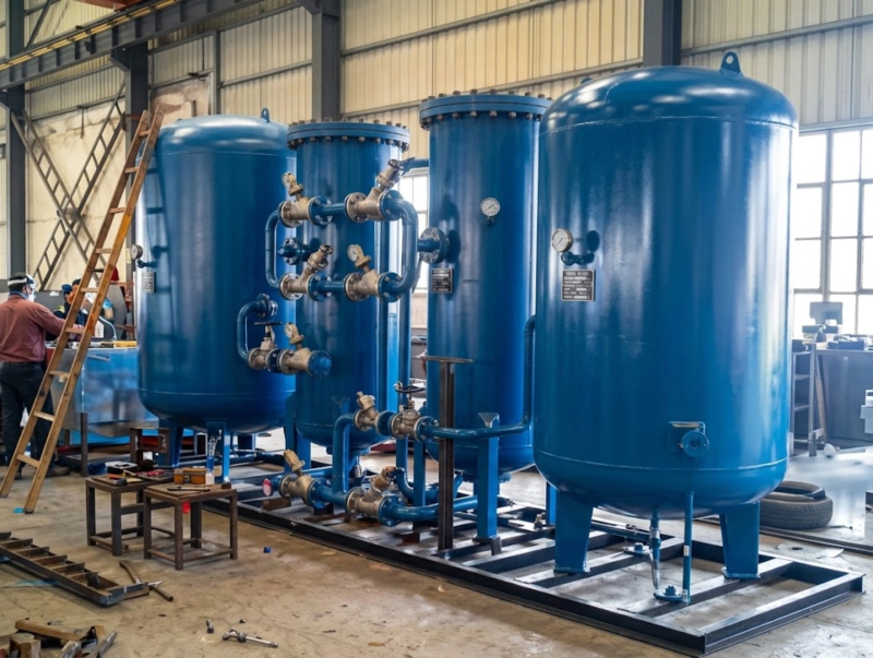 oil separator and air tank combination pressure vessel for screw compressor system compressed air storage industrial