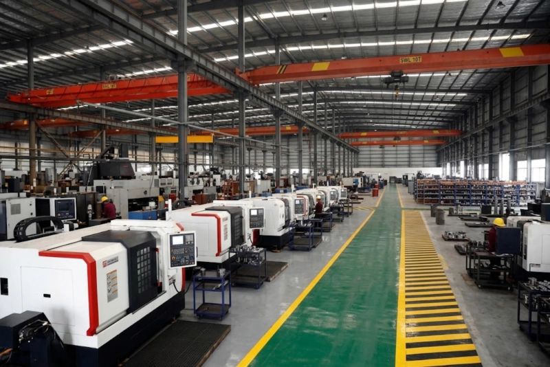 Overview of the industrial machining workshop for CO2 compressors
