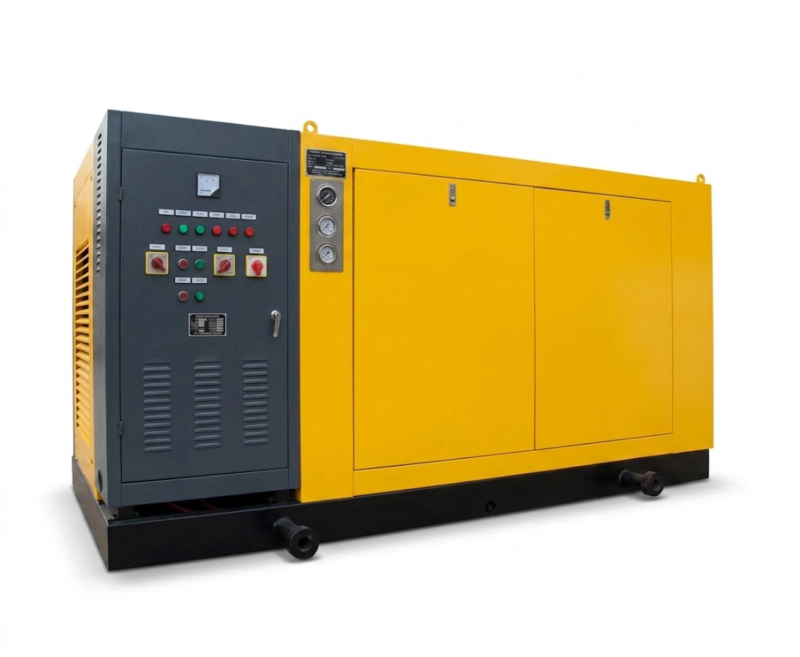 screw compressor twin-screw rotary industrial air compressor 7.5 to 400 kW continuous duty manufacturing fabrication GOST-R Russia