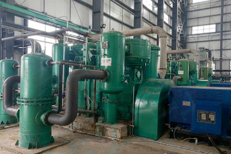 ZW series CO2 compressor installed at industrial user site showing compact vertical configuration in process environment