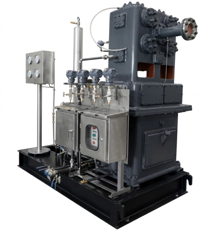ZW series unloading air compressor vertical oil-free PTFE reciprocating 380V GOST-R Russia instrument air process air food grade compressed air